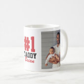 Nummer eins Papa 2 Foto Vatertag Kaffeetasse (VorderseiteRechts)
