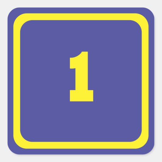 Nummer eins quadratischer aufkleber (Vorderseite)