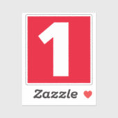 Nummer eins Rot-Weiß-Aufkleber Aufkleber (Blatt)