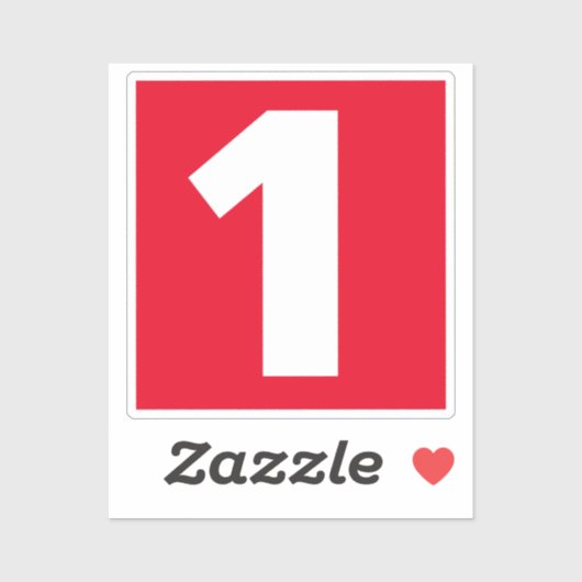 Nummer eins Rot-Weiß-Aufkleber Aufkleber (Blatt)