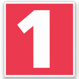 Nummer eins Rot-Weiß-Aufkleber Aufkleber