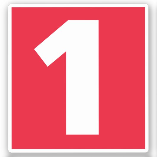 Nummer eins Rot-Weiß-Aufkleber Aufkleber (Vorderseite)