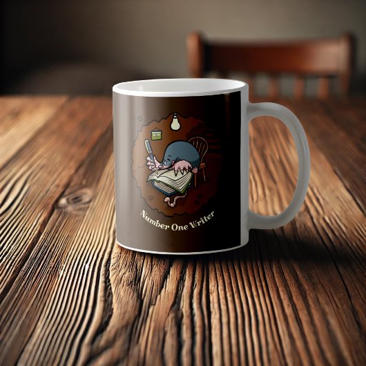 Nummer eins Schriftsteller Niedlich Mole Writing B Kaffeetasse