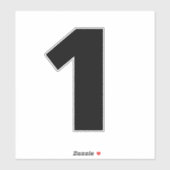 Nummer eins Schwarzweiß-Aufkleber Aufkleber (Blatt)