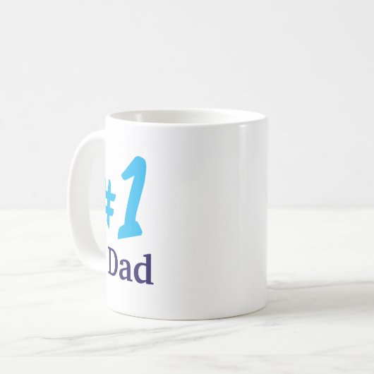 Nummer eins Text hellblau Vatertag Kaffeetasse (Vorderseite Links)