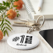 Nummer eins UNCLE Black and White Modern Gift Schlüsselanhänger (Seite)