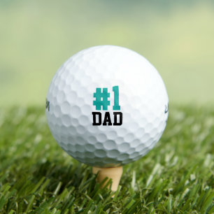 Nummer eins Vater Aquamarin und Schwarzer Vatertag Golfball