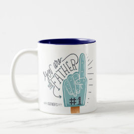 Nummer eins Vater Foam Finger Zweifarbige Tasse