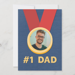 Nummer eins Vater Foto Medal Vatertag Feiertagskarte