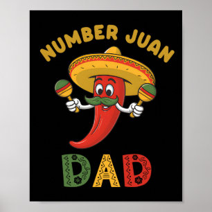 Nummer eins Vater Funny Vatertag mexikanischer Jua Poster