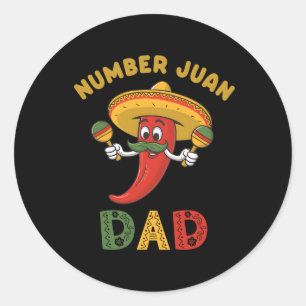 Nummer eins Vater Funny Vatertag mexikanischer Jua Runder Aufkleber
