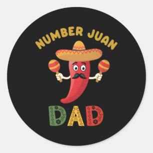 Nummer eins Vater Funny Vatertag mexikanischer Jua Runder Aufkleber