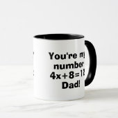 Nummer eins Vater Mathe Lover Funny Vathers Day Ge Tasse (VorderseiteRechts)