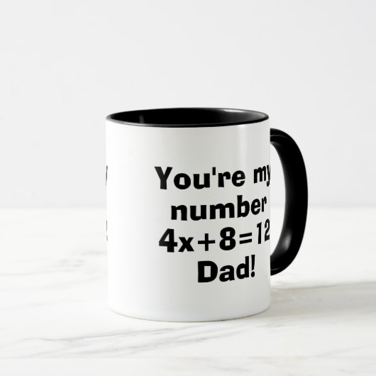 Nummer eins Vater Mathe Lover Funny Vathers Day Ge Tasse (VorderseiteRechts)