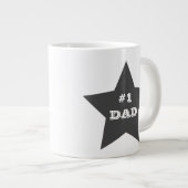 Nummer eins Vater, Nummer 1 Gray Star Jumbo-Tasse (Vorderseite Rechts)