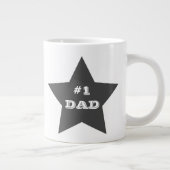 Nummer eins Vater, Nummer 1 Gray Star Jumbo-Tasse (Rechts)