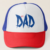 Nummer eins Vater Red White Blue Cool Truckerkappe (Vorderseite)