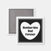 Nummer eins Vater Schwarz-Weiß-Moderner Herzplatz Magnet (Vorderseite/Rückseite)