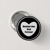 Nummer eins Vater Schwarz-Weiß Modernes Herz Button (Vorne & Hinten)