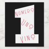 Nummer Eins Weinkennzahl Uno Vino visueller Text Weinetikett (Einzelnes Label)