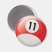 NUMMER ELEVEN BILLIARDS BALL MAGNET (Vorderseite/Rückseite)