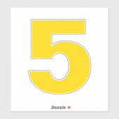 Nummer fünf Gold- und Weißaufkleber Aufkleber (Blatt)