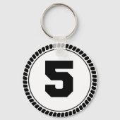 Nummer fünf Kreis Schlüsselanhänger (Vorderseite)