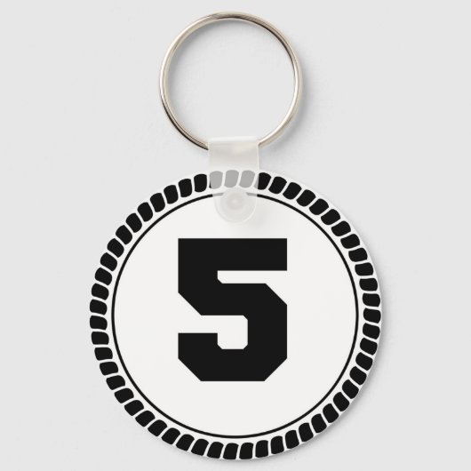 Nummer fünf Kreis Schlüsselanhänger (Vorderseite)