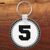 Nummer fünf Kreis Schlüsselanhänger (Vorderseite)