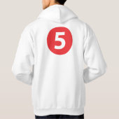 Nummer fünf rot hoodie (Rückseite)