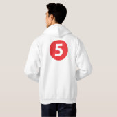 Nummer fünf rot hoodie (Schwarz voll)