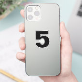 Nummer fünf Schwarzweißaufkleber Aufkleber (Telefon)
