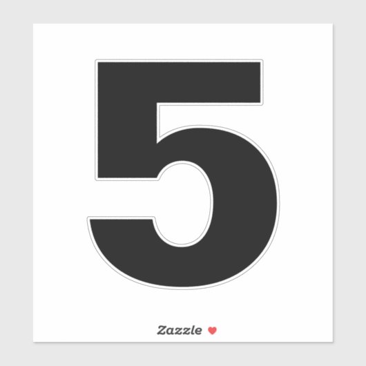 Nummer fünf Schwarzweißaufkleber Aufkleber (Blatt)