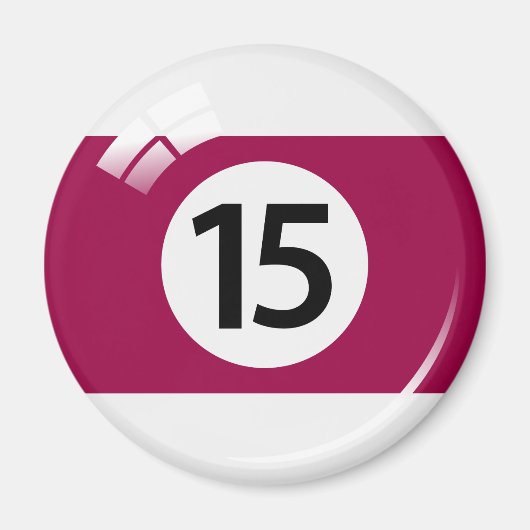 Nummer fünfzehn Billardball-Kühlschrankmagnet Magnet (Vorne)