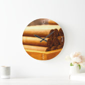 (Nummer)Handgedrehte Zigarren aus La Romana DR. Große Wanduhr (Zuhause)