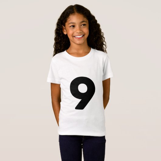 Nummer neun 9 T-Shirt (Vorne ganz)