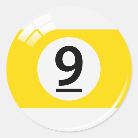 Nummer neun Poolball-Aufkleber/Etiketten Runder Aufkleber (Vorderseite)