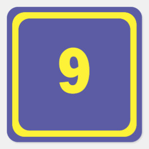 Nummer neun quadratischer aufkleber