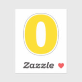 Nummer Null Gold und Weiß Aufkleber (Blatt)