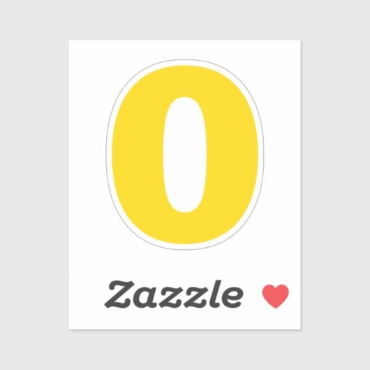 Nummer Null Gold und Weiß Aufkleber (Blatt)