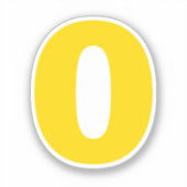 Nummer Null Gold und Weiß Aufkleber (Vorderseite)