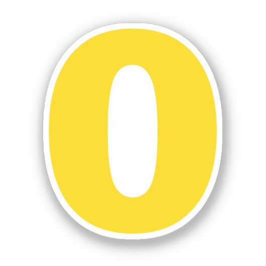 Nummer Null Gold und Weiß Aufkleber (Vorderseite)