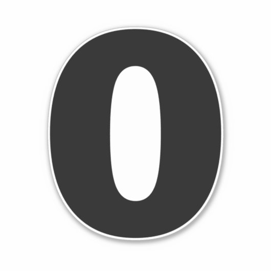 Nummer Null Schwarz und Weiß Aufkleber (Vorderseite)