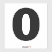Nummer Null Schwarz und Weiß Aufkleber (Blatt)