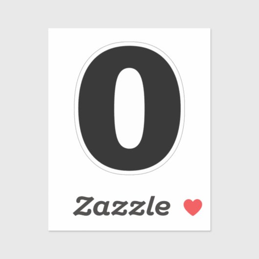 Nummer Null Schwarz und Weiß Aufkleber (Blatt)