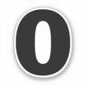 Nummer Null Schwarz und Weiß Aufkleber (Vorderseite)