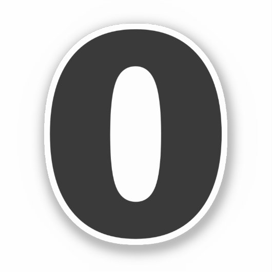 Nummer Null Schwarz und Weiß Aufkleber (Vorderseite)