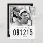 NUMMER Save the Date Postkarte (Vorne/Hinten)