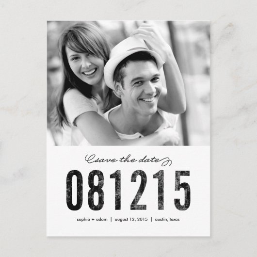 NUMMER Save the Date Postkarte (Vorderseite)