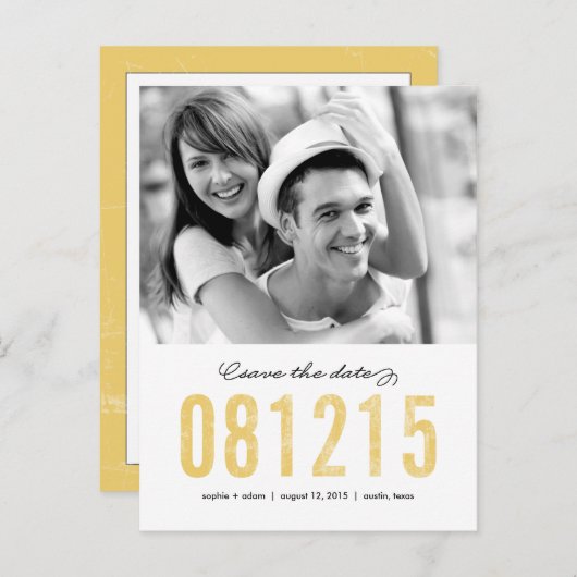 NUMMER Save the Date Postkarte (Vorne/Hinten)